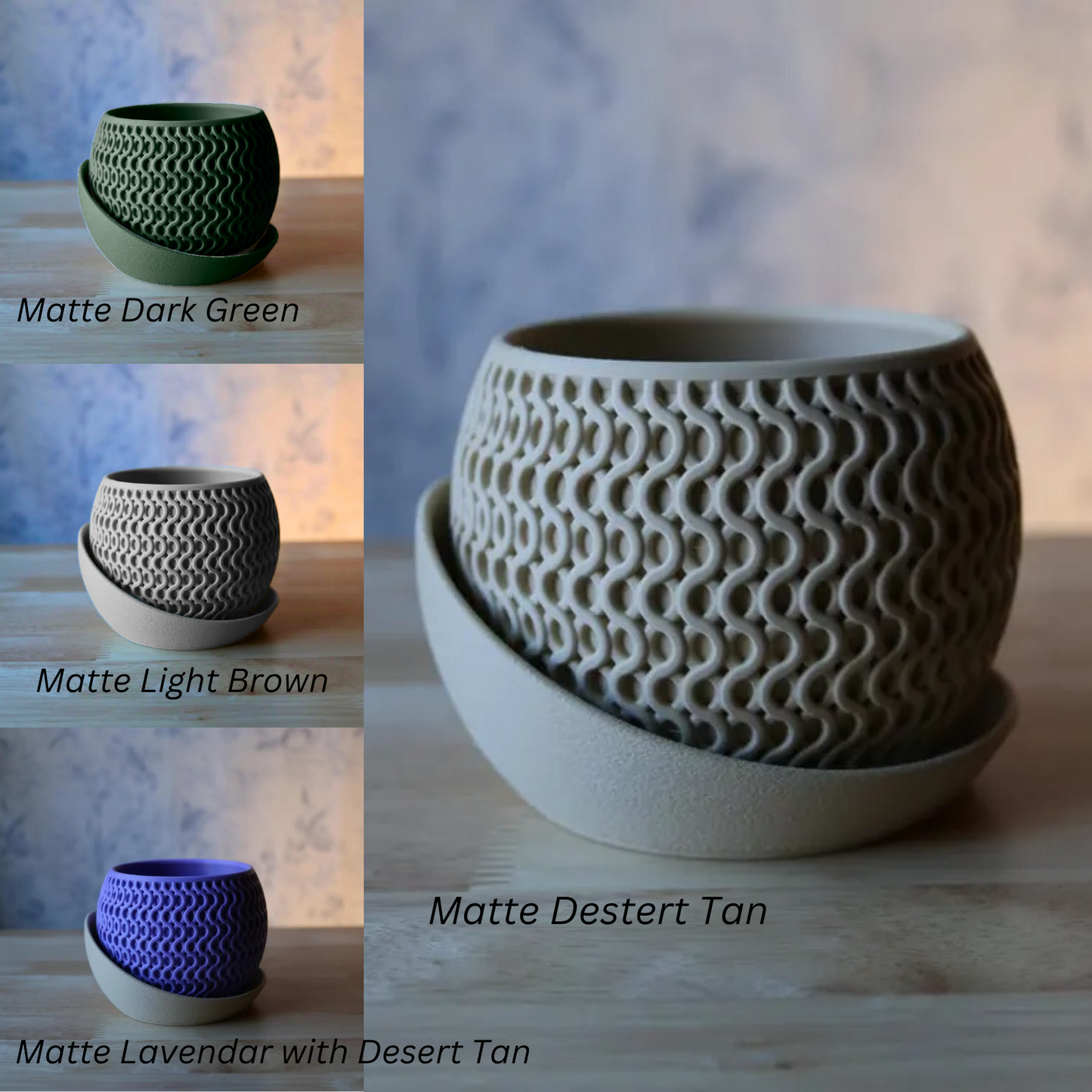 Indoor Planter Pots, 3D printed Planter Pot with elegance tray designs