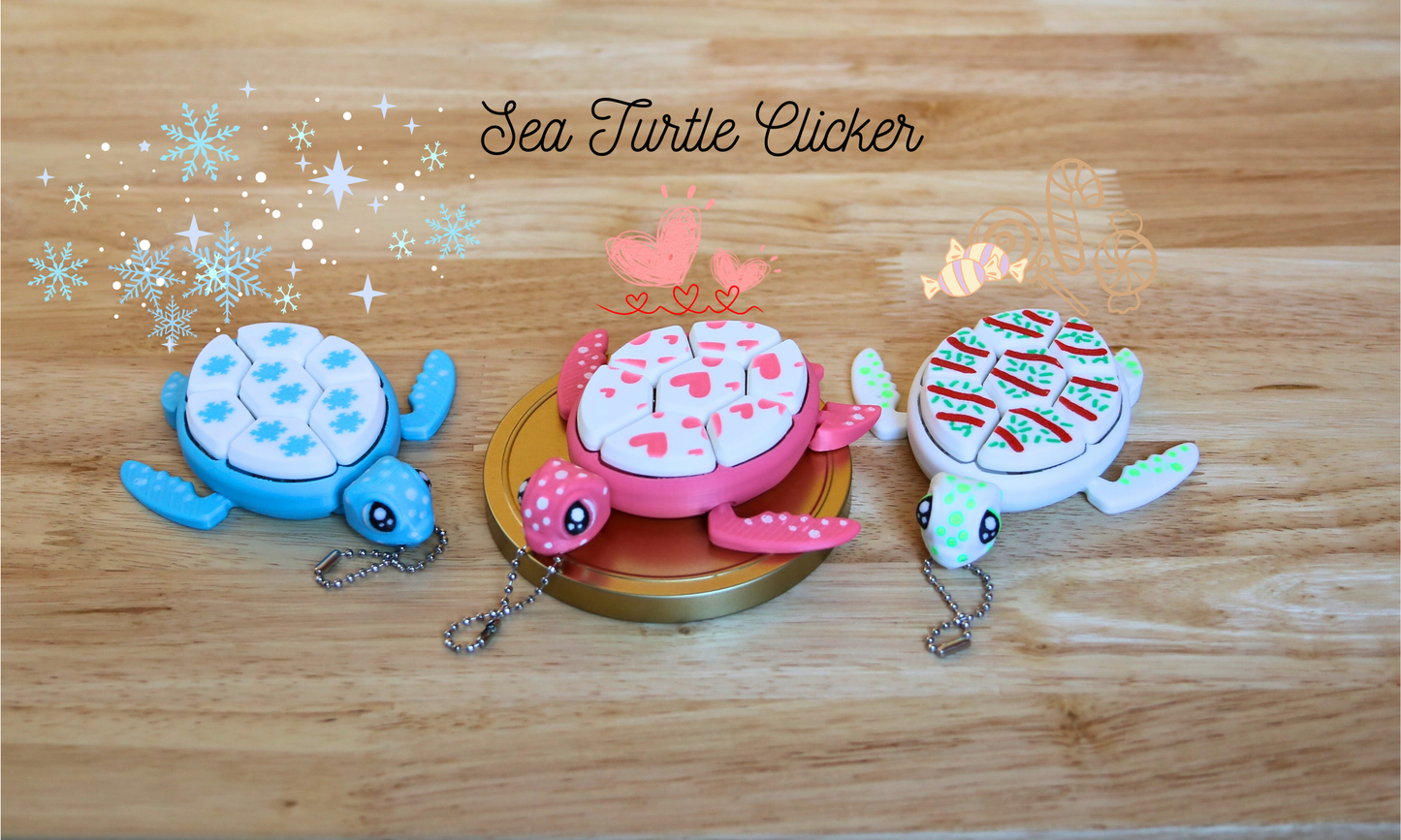 Fidget Sea Turtles Clicker, Mechanical Keyboard Clicker, 3D Printed Fun Toys