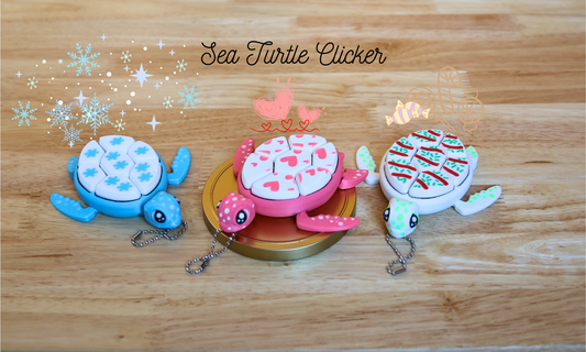 Fidget Sea Turtles Clicker, Mechanical Keyboard Clicker, 3D Printed Fun Toys